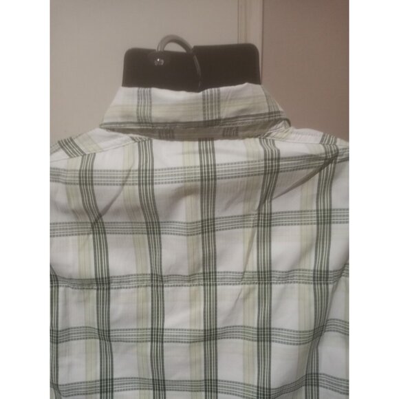 Columbia PFG Omni Shade Long Sleeve Shirt Mens 2XL Green White Plaid Casual - Picture 8 of 12